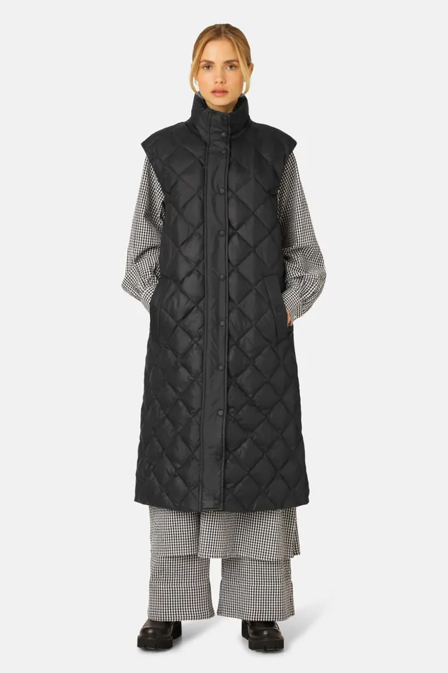Women Ilse Jacobsen Jackets And Coats Long Down Vest 8211 Black