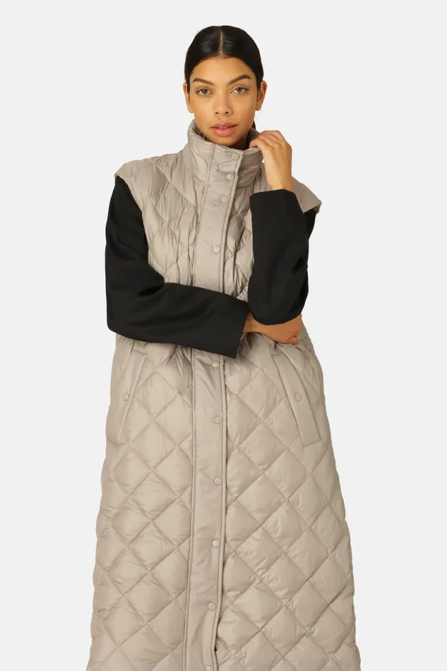 Women Ilse Jacobsen Jackets And Coats Long Down Vest 8211 Cobblestone Women Ilse Jacobsen Jackets And Coats Long Down Vest 8211 Cobblestone