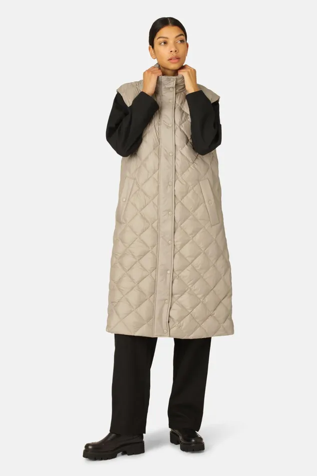 Women Ilse Jacobsen Jackets And Coats Long Down Vest 8211 Cobblestone Women Ilse Jacobsen Jackets And Coats Long Down Vest 8211 Cobblestone