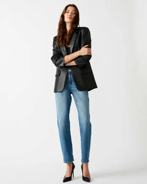 Women IMAAN FAUX LEATHER BLAZER BLACK Black Steve Madden Jackets and Coats