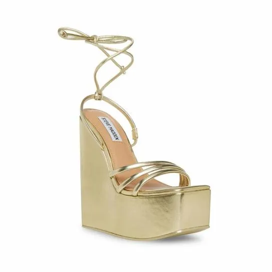Women ISLA GOLD METAL Gold Metal Steve Madden Sandals Women ISLA GOLD METAL Gold Metal Steve Madden Sandals