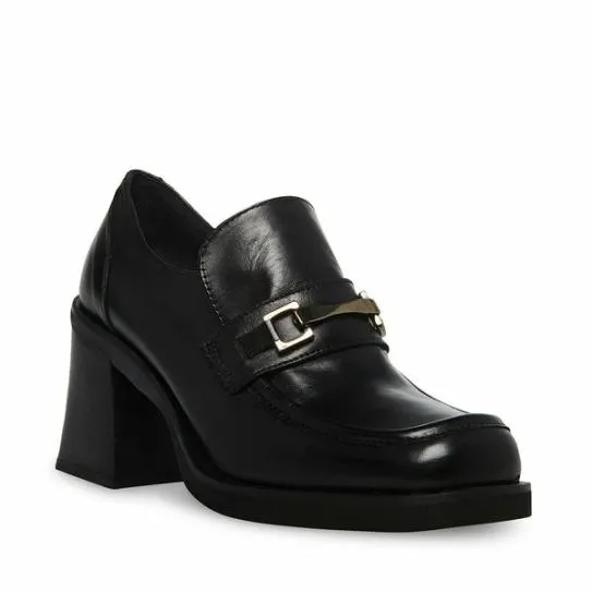 Women JADINE BLACK LEATHER Black Leather Steve Madden Heels Women JADINE BLACK LEATHER Black Leather Steve Madden Heels