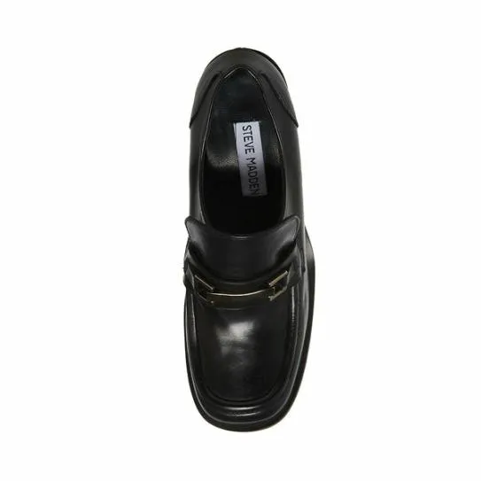 Women JADINE BLACK LEATHER Black Leather Steve Madden Heels Women JADINE BLACK LEATHER Black Leather Steve Madden Heels