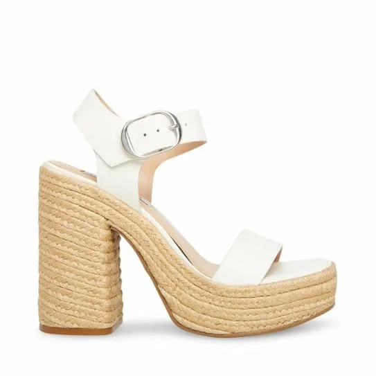 Women JANICE WHITE LEATHER White Leather Steve Madden Heels