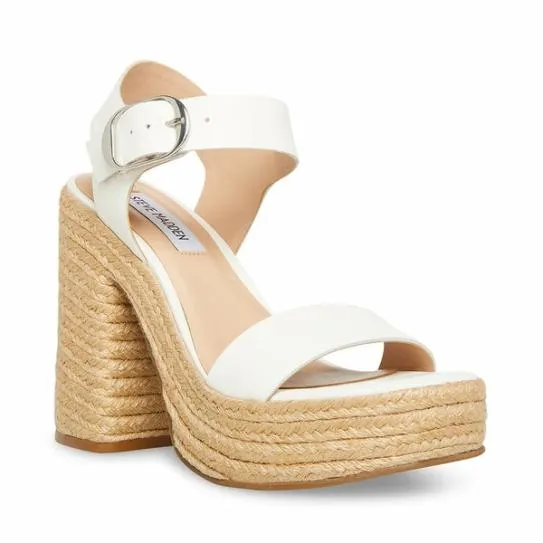 Women JANICE WHITE LEATHER White Leather Steve Madden Heels Women JANICE WHITE LEATHER White Leather Steve Madden Heels