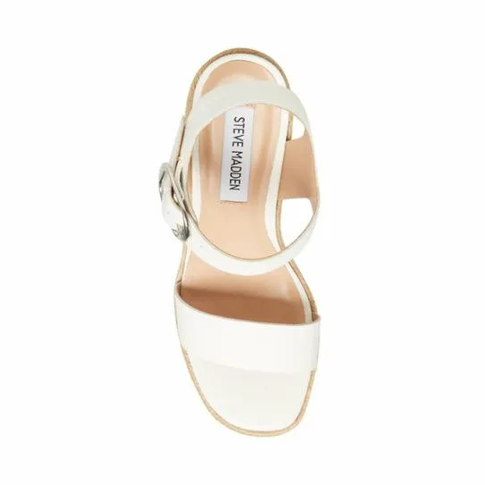 Women JANICE WHITE LEATHER White Leather Steve Madden Heels Women JANICE WHITE LEATHER White Leather Steve Madden Heels