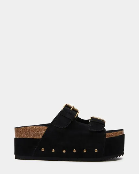 Women KALI BLACK SUEDE Black Suede Steve Madden Sandals