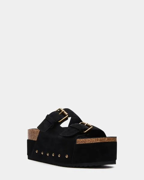 Women KALI BLACK SUEDE Black Suede Steve Madden Sandals Women KALI BLACK SUEDE Black Suede Steve Madden Sandals