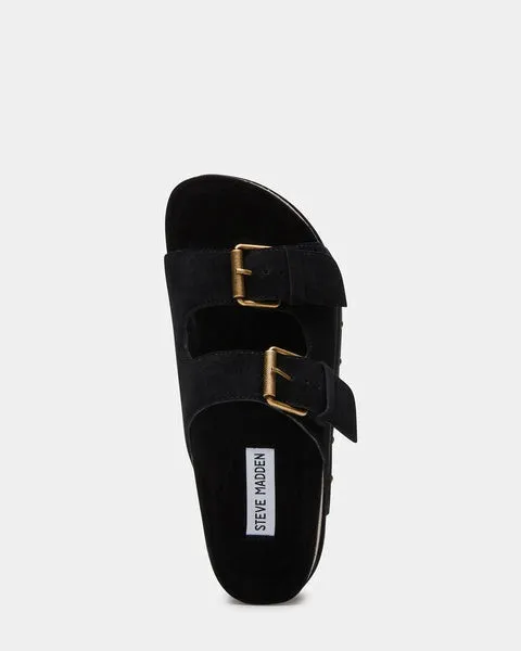 Women KALI BLACK SUEDE Black Suede Steve Madden Sandals Women KALI BLACK SUEDE Black Suede Steve Madden Sandals