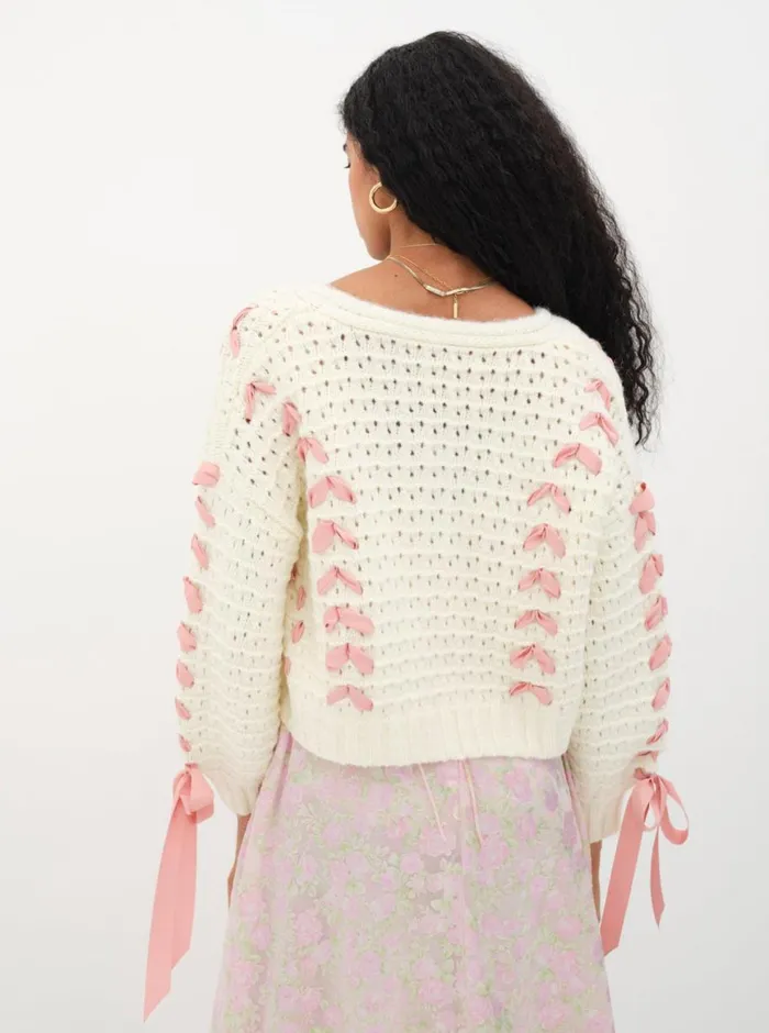 Women Knitwear For Love and Lemons Laurel Oversized Cardigan Ivory Women Knitwear For Love and Lemons Laurel Oversized Cardigan Ivory