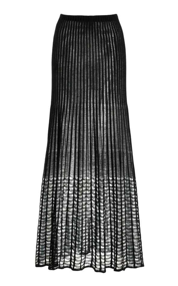Women Knitwear Gabriela Hearst Althea Knit Skirt In Black Shappe Silk
