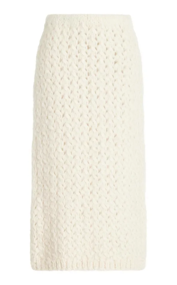 Women Knitwear Gabriela Hearst Collin Knit Skirt In Ivory Welfat Cashmere