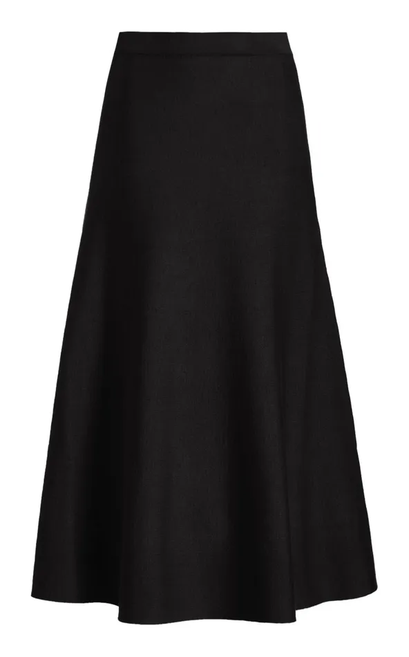 Women Knitwear Gabriela Hearst Freddie Knit Skirt In Black Merino Wool Cashmere