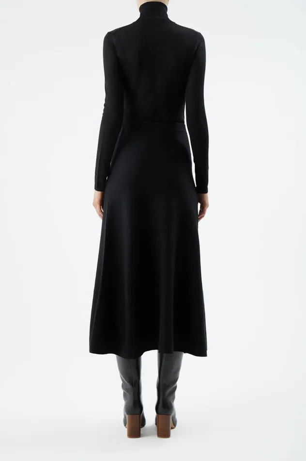 Women Knitwear Gabriela Hearst Freddie Knit Skirt In Black Merino Wool Cashmere