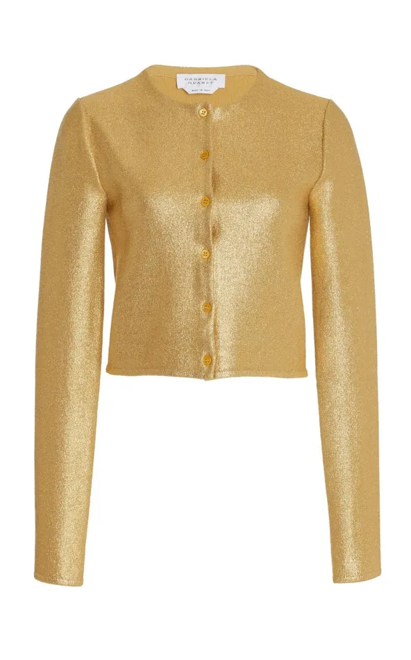 Women Knitwear Gabriela Hearst Katia Knit Cardigan In Gold Merino Wool