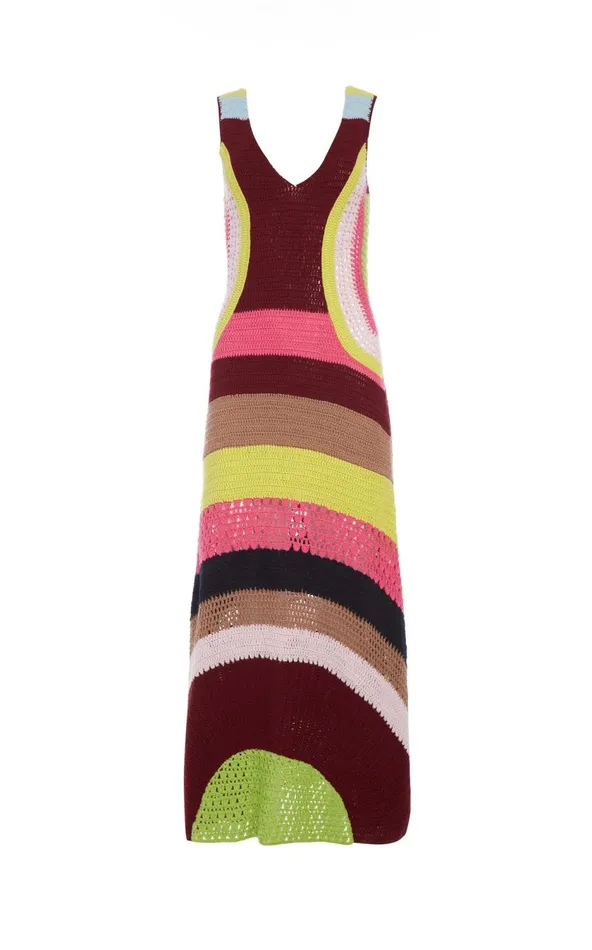 Women Knitwear Gabriela Hearst Ocon Crochet Dress In Multi Wool Cashmere