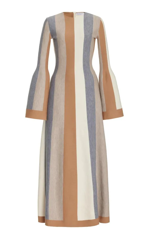 Women Knitwear Gabriela Hearst Quinlan Knit Dress In Ivory Multi Striped Merino Wool Cashmere Women Knitwear Gabriela Hearst Quinlan Knit Dress In Ivory Multi Striped Merino Wool Cashmere