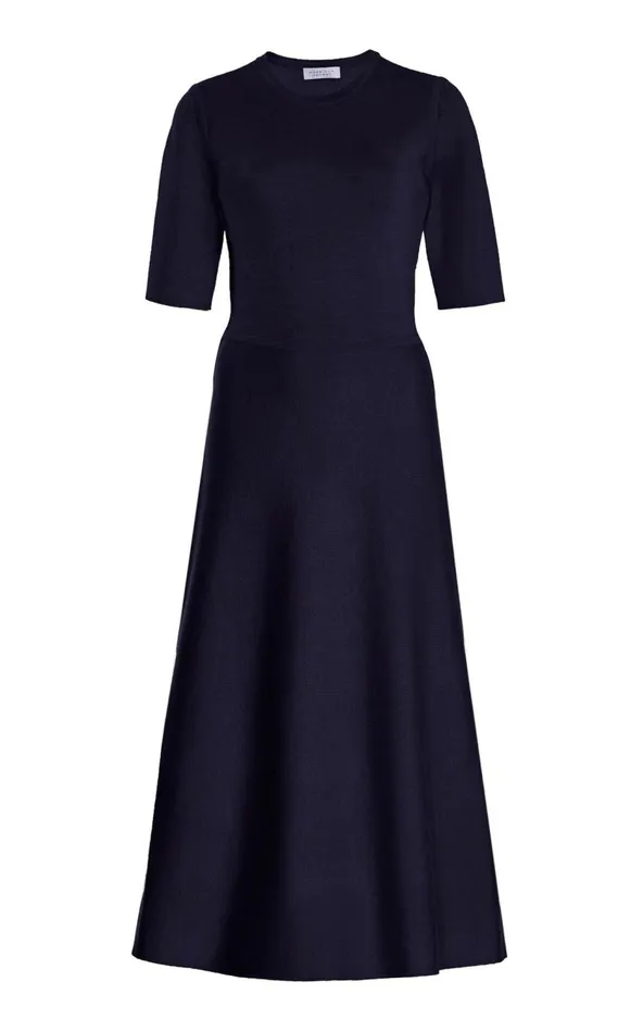 Women Knitwear Gabriela Hearst Seymore Knit Dress In Dark Navy Merino Wool Cashmere