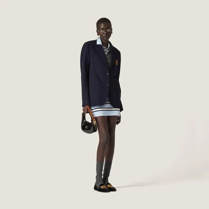 Women Knitwear Miu Miu Silk And Cotton Miniskirt Sky Blue Women Knitwear Miu Miu Silk And Cotton Miniskirt Sky Blue
