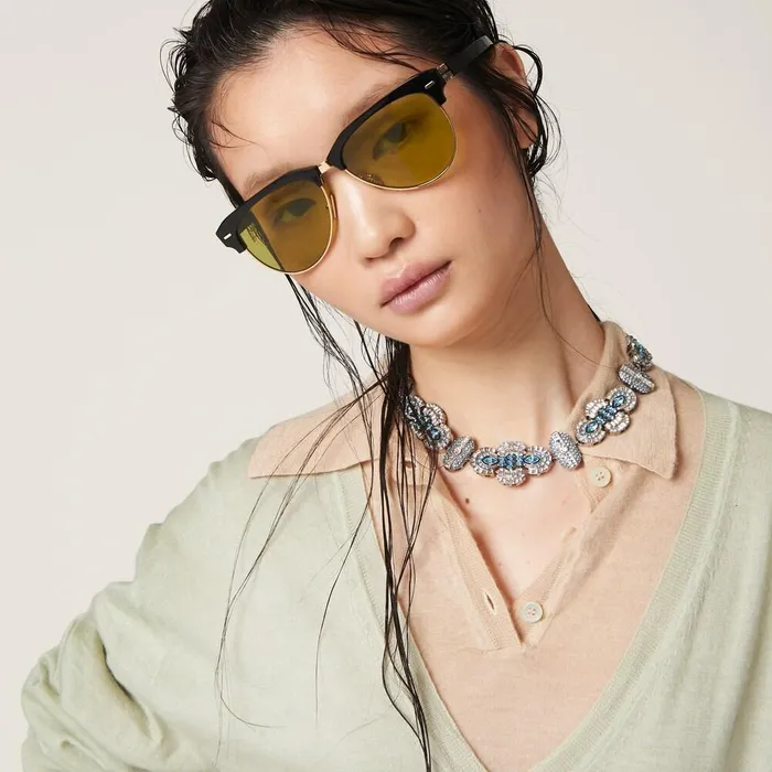 Women Knitwear Miu Miu Vneck Cashmere Sweater Agave Green Women Knitwear Miu Miu Vneck Cashmere Sweater Agave Green