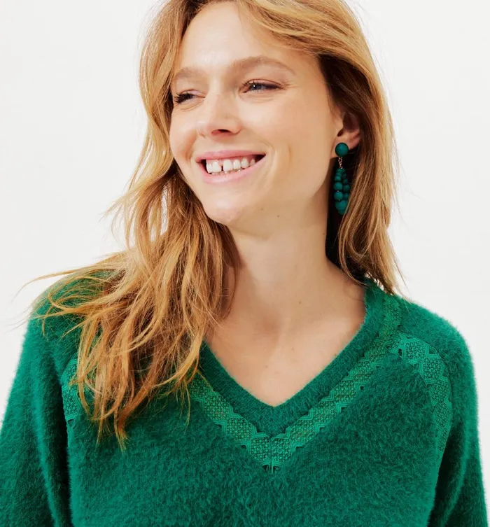 Women Lace Detail Jumper 8211 Green Promod Jumpers And Cardigans Women Lace Detail Jumper 8211 Green Promod Jumpers And Cardigans