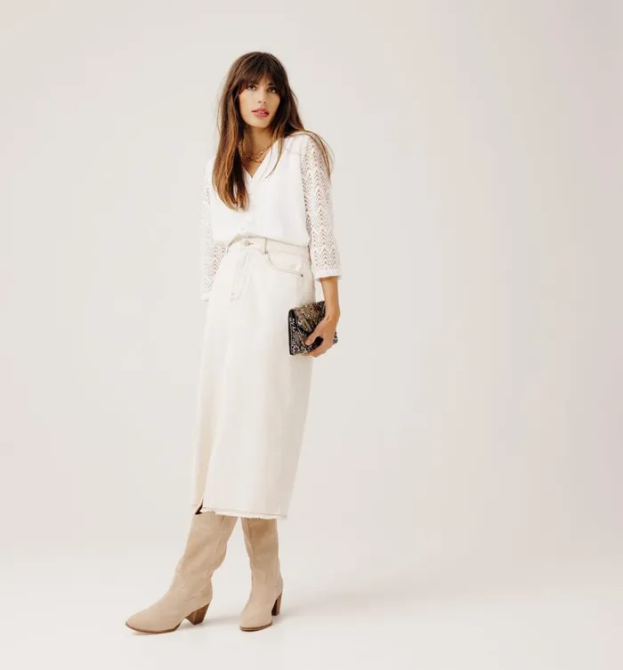 Women Lace Detail Shirt 8211 Ecru Promod Shirts And Tunics Women Lace Detail Shirt 8211 Ecru Promod Shirts And Tunics