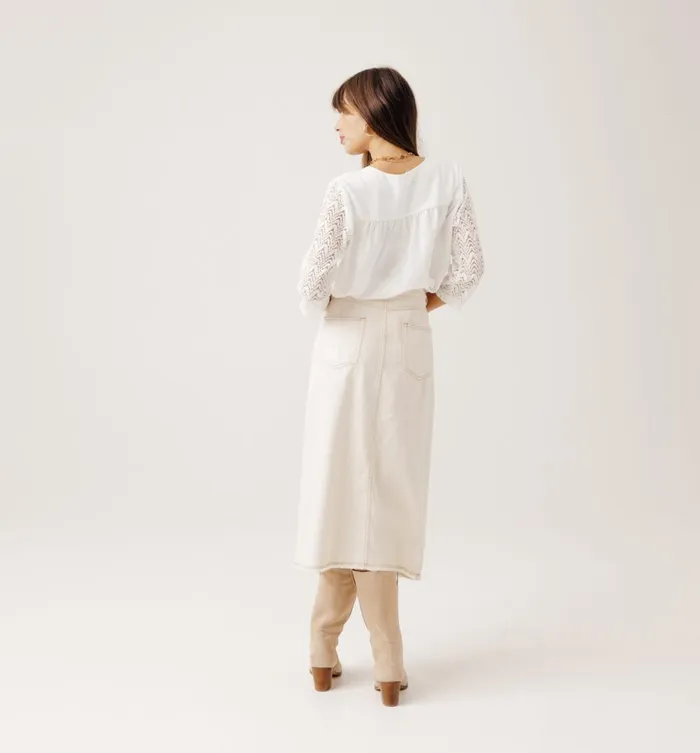 Women Lace Detail Shirt 8211 Ecru Promod Shirts And Tunics Women Lace Detail Shirt 8211 Ecru Promod Shirts And Tunics