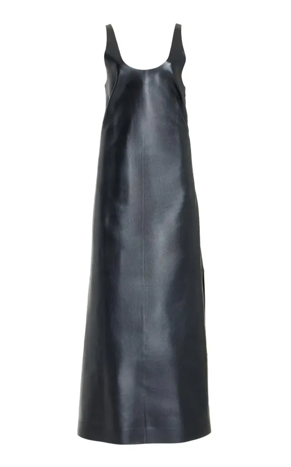 Women Leathers Gabriela Hearst Ellson Dress In Black Metallic Nappa Leather