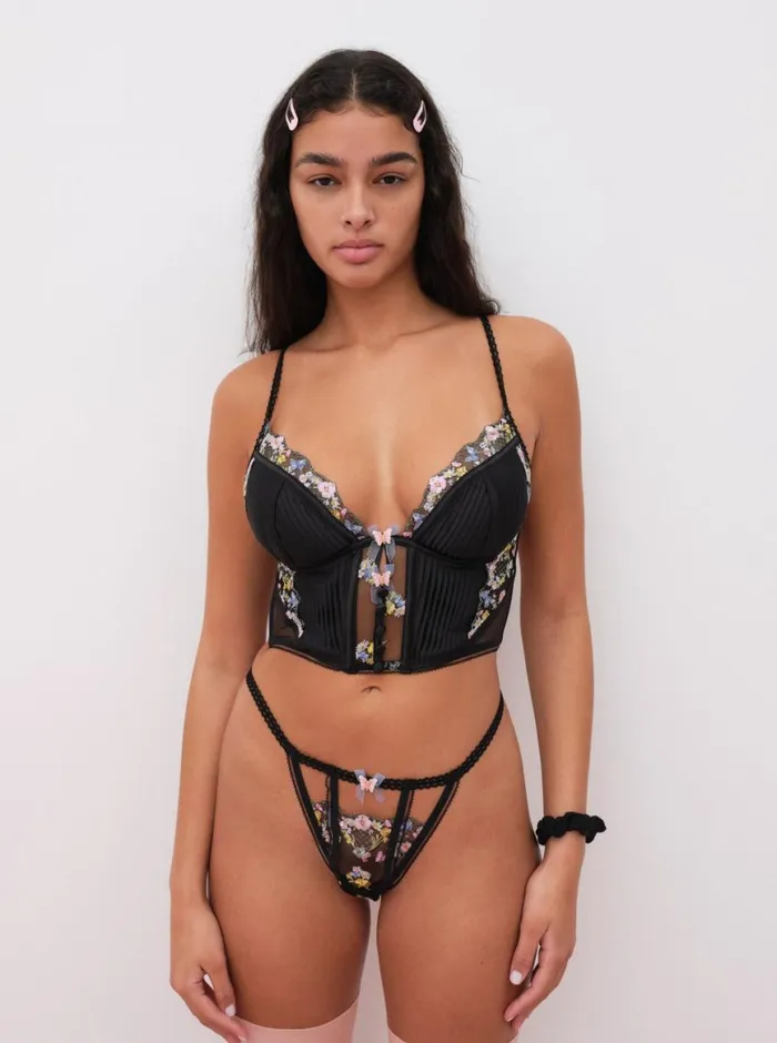 Women Lingerie For Love and Lemons Elektra Bustier Black