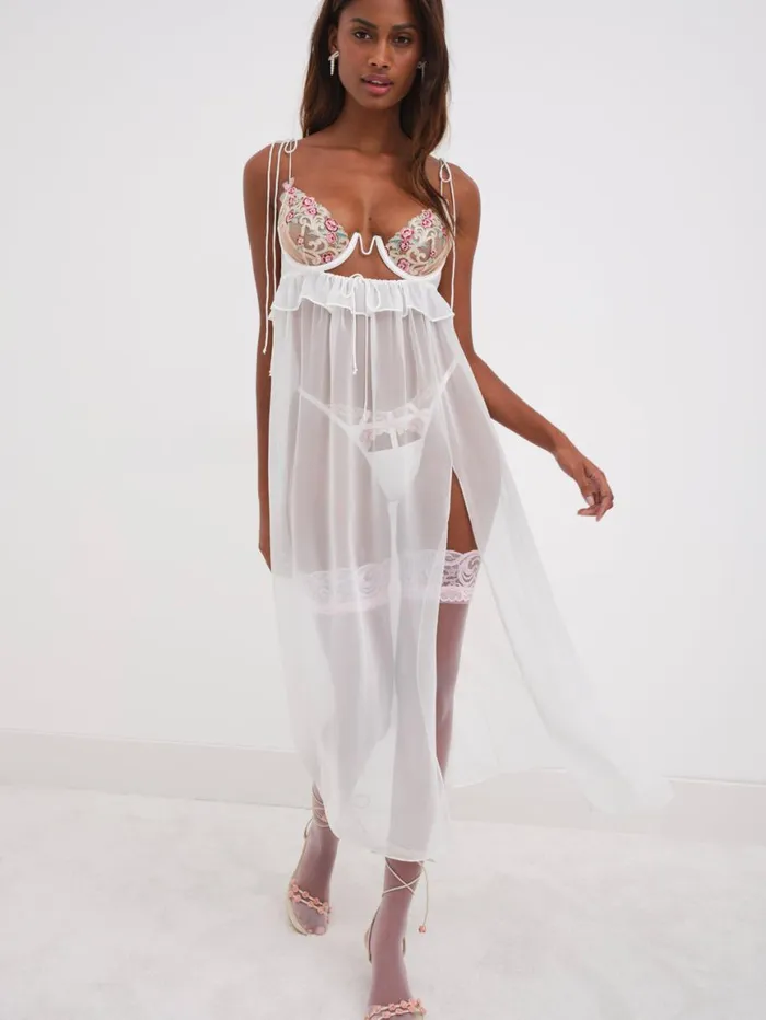 Women Lingerie For Love and Lemons Siena Midi Slip Dress White Women Lingerie For Love and Lemons Siena Midi Slip Dress White
