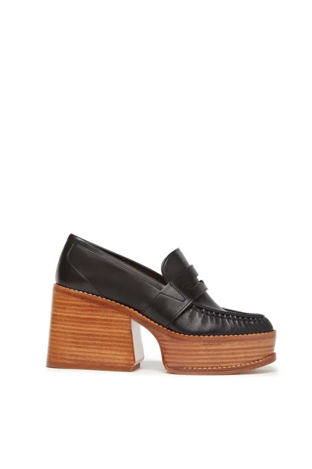 Women Loafers Gabriela Hearst Augusta Platform Loafer In Black Leather
