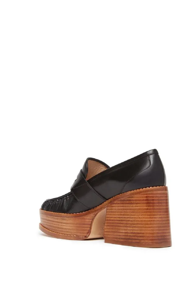 Women Loafers Gabriela Hearst Augusta Platform Loafer In Black Leather