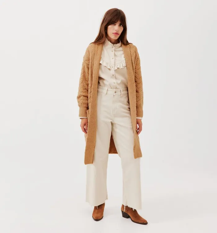 Women Long CableKnit Cardigan 8211 Chestnut Brown Promod Jumpers And Cardigans Women Long CableKnit Cardigan 8211 Chestnut Brown Promod Jumpers And Cardigans