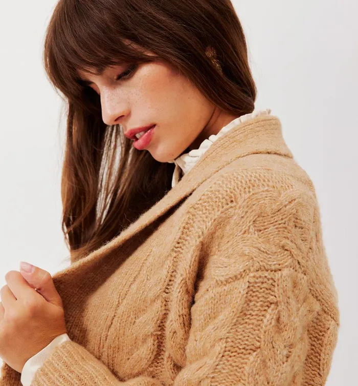 Women Long CableKnit Cardigan 8211 Chestnut Brown Promod Jumpers And Cardigans Women Long CableKnit Cardigan 8211 Chestnut Brown Promod Jumpers And Cardigans