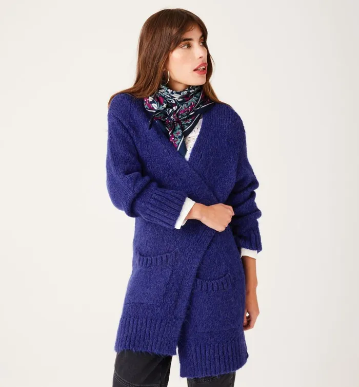 Women Long Cardigan 8211 Blue Promod Jumpers And Cardigans