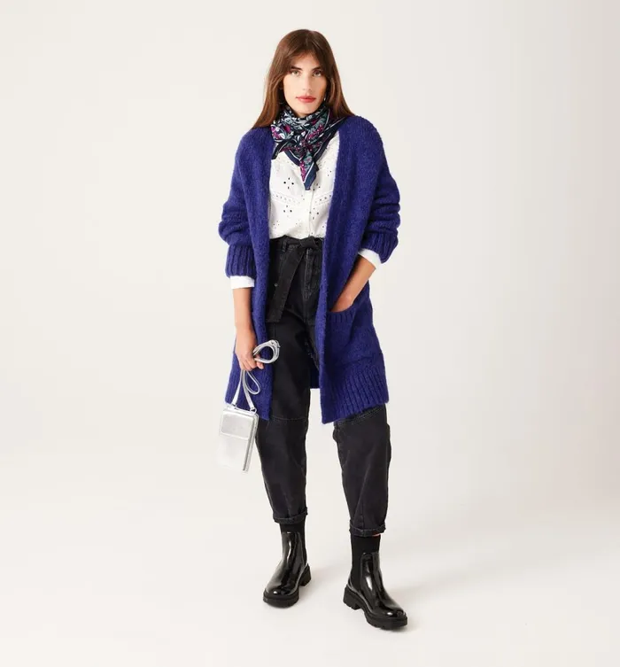 Women Long Cardigan 8211 Blue Promod Jumpers And Cardigans Women Long Cardigan 8211 Blue Promod Jumpers And Cardigans