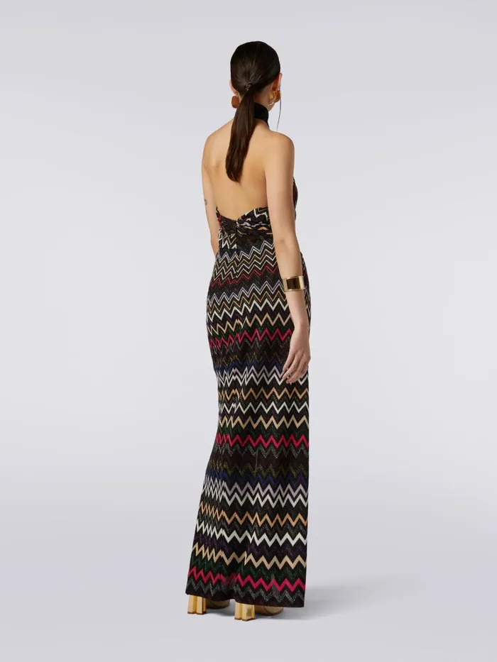 Women Long Dress In Viscose Chevron With Lurex Multicoloured Missoni Dresses Women Long Dress In Viscose Chevron With Lurex Multicoloured Missoni Dresses