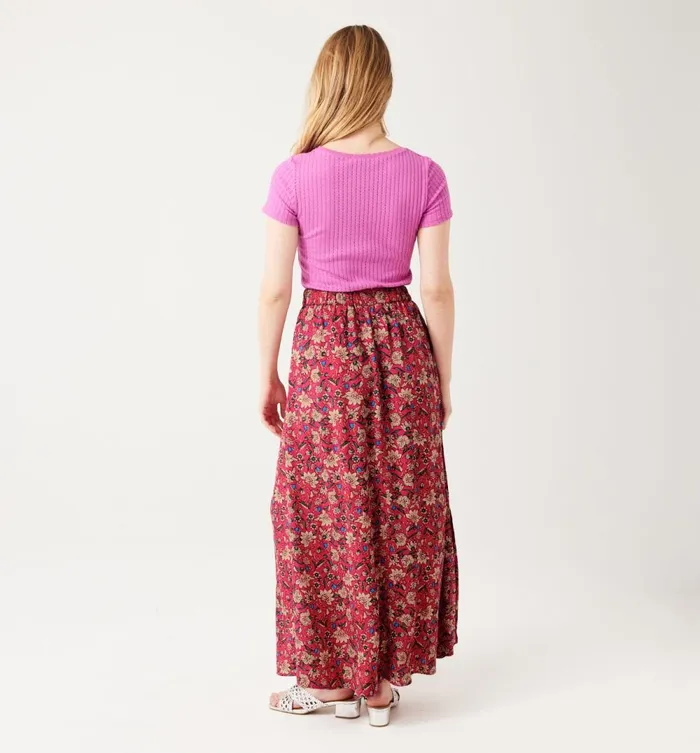 Women Long Patterned Skirt 8211 Pink Print Promod Skirts Women Long Patterned Skirt 8211 Pink Print Promod Skirts