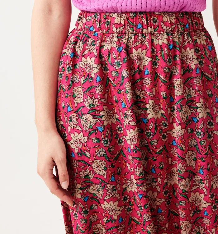 Women Long Patterned Skirt 8211 Pink Print Promod Skirts Women Long Patterned Skirt 8211 Pink Print Promod Skirts