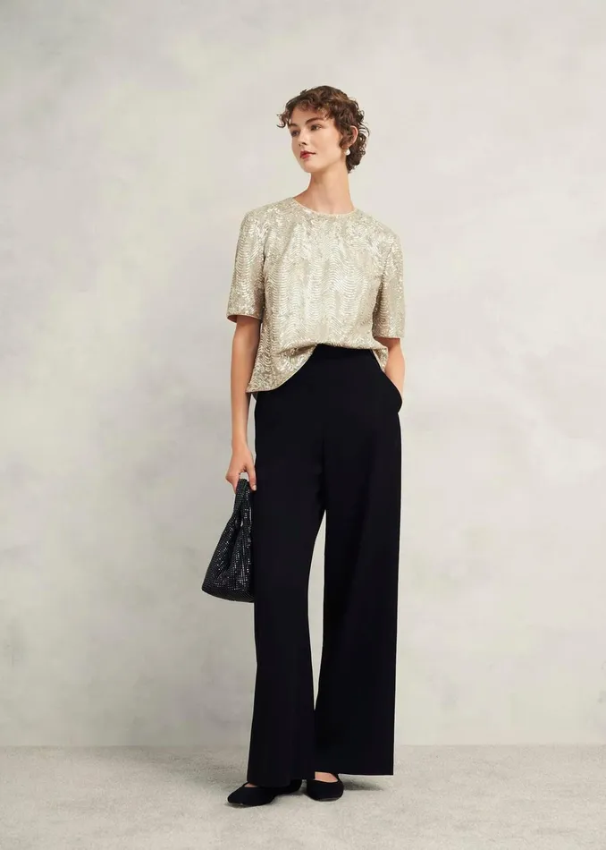 Women Marlowe Sequin Top Silver Hobbs Tops