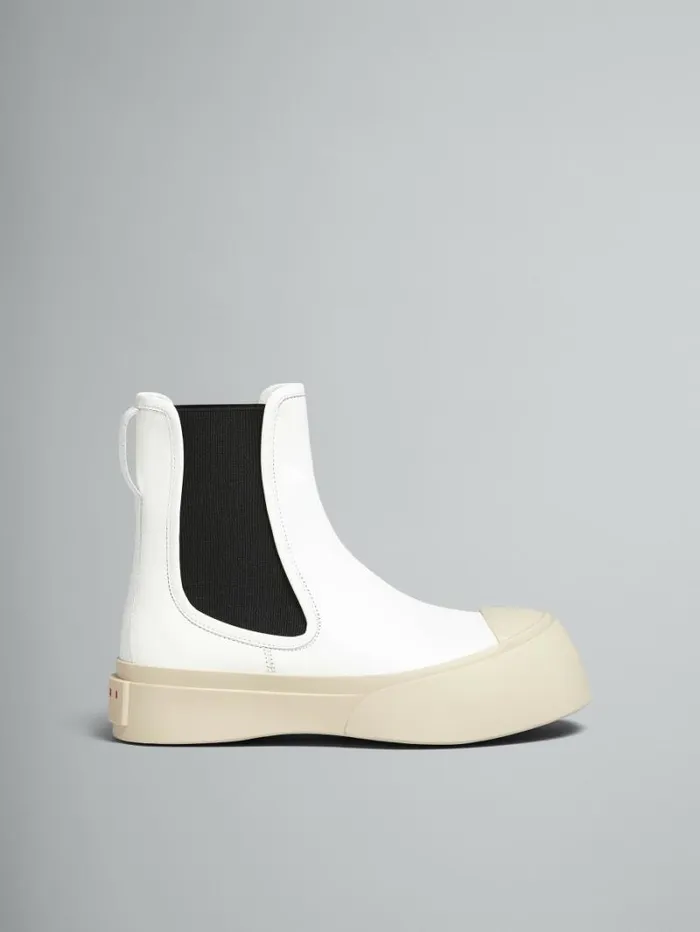 Women Marni Boots White Leather Pablo Chelsea Boot