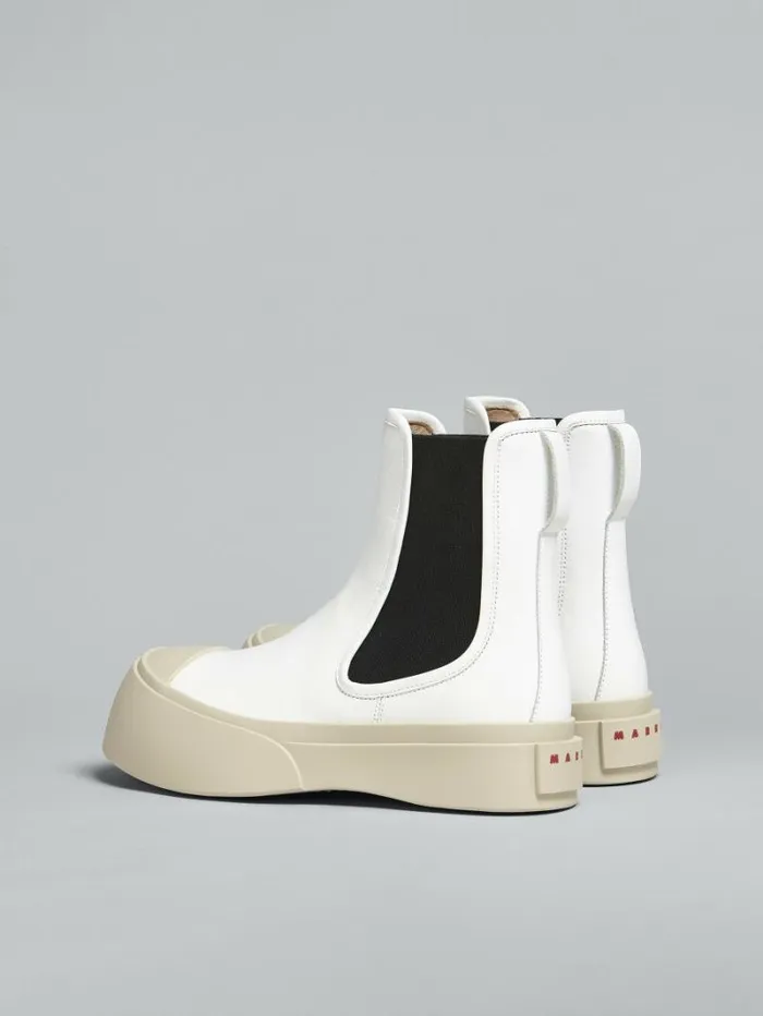 Women Marni Boots White Leather Pablo Chelsea Boot