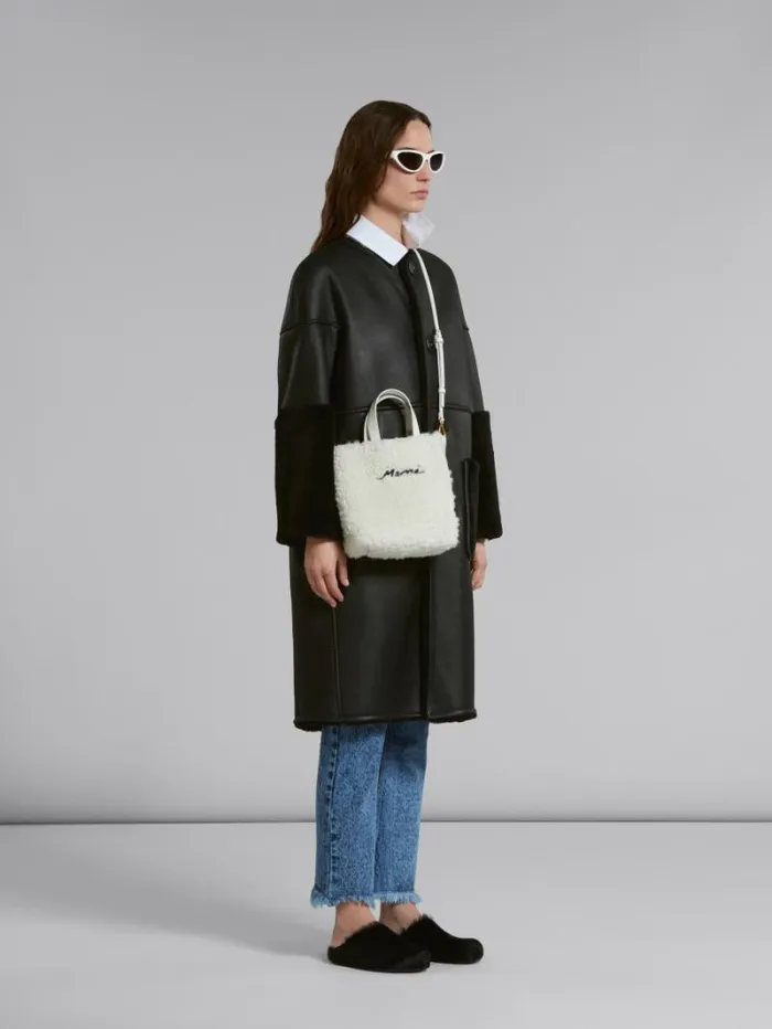 Women Marni Coats and Jackets Black Reversible Shearling Coat