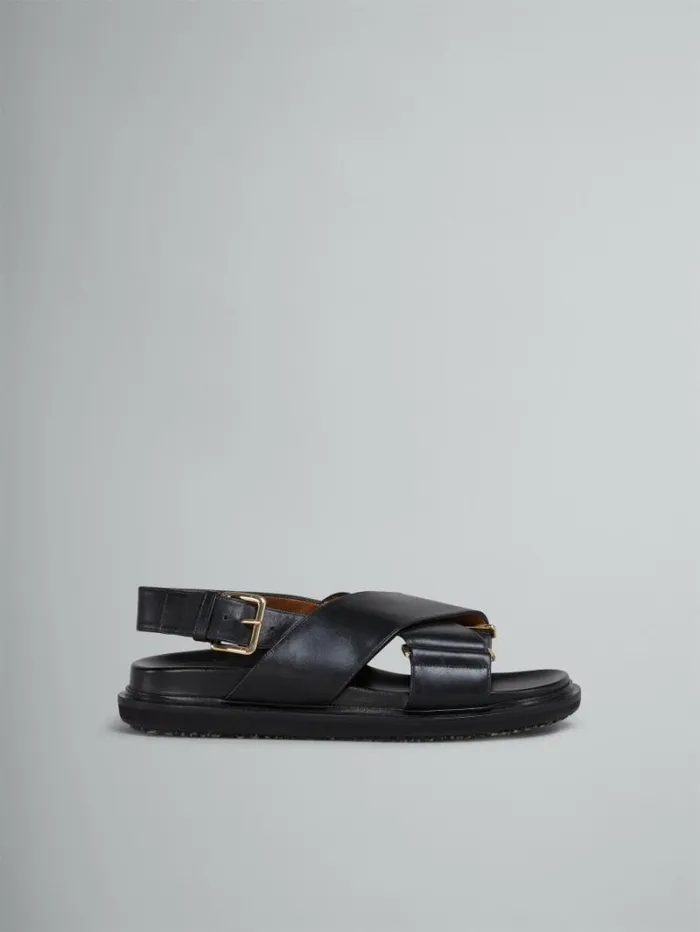 Women Marni Fussbett Black Leather Fussbett