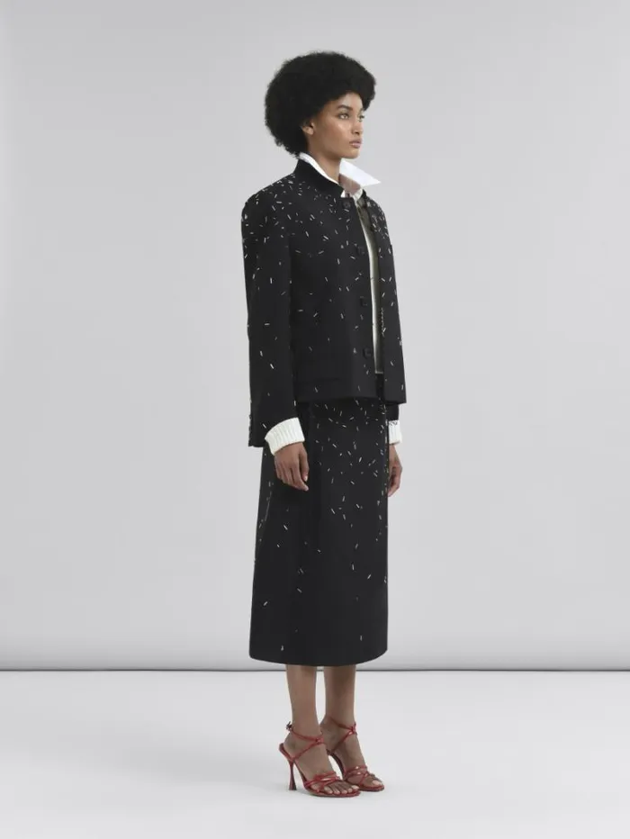 Women Marni Knitwear Pearl Embellished Wool And Cashmere Ivory Jumper