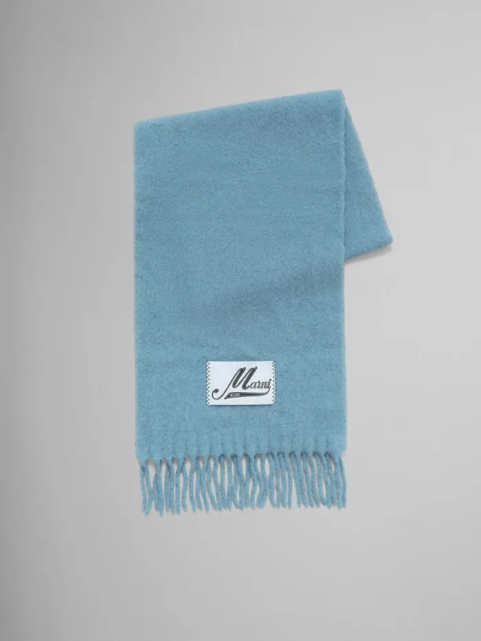 Women Marni Scarves Bright Blue Alpaca Scarf