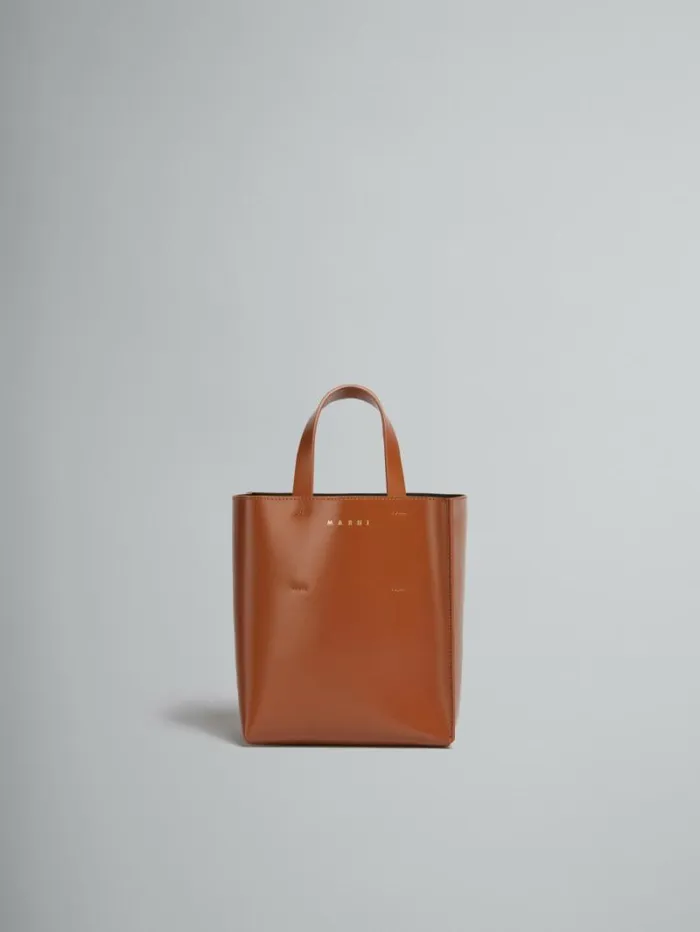 Women Marni Tote Bags Museo Mini Bag In Brown Leather