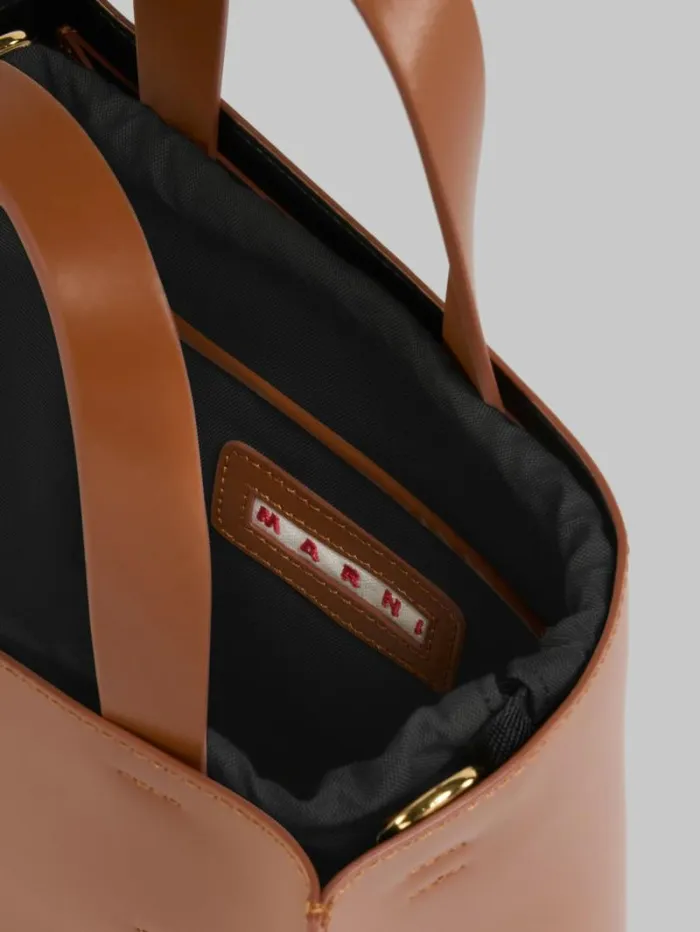 Women Marni Tote Bags Museo Mini Bag In Brown Leather