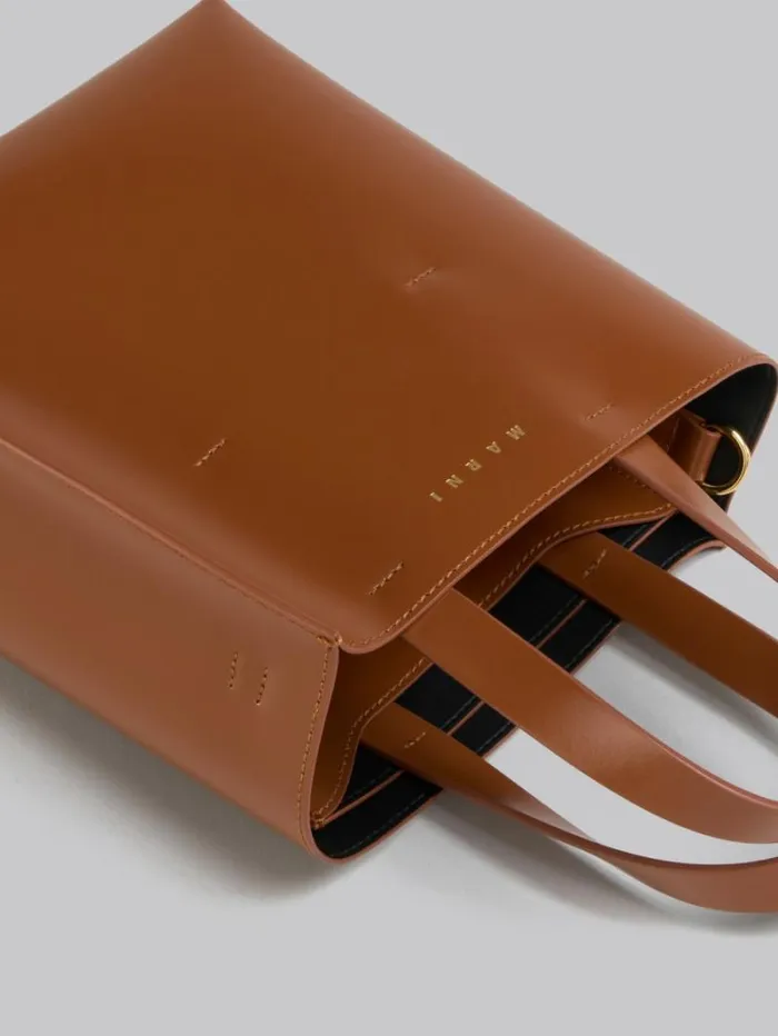 Women Marni Tote Bags Museo Mini Bag In Brown Leather