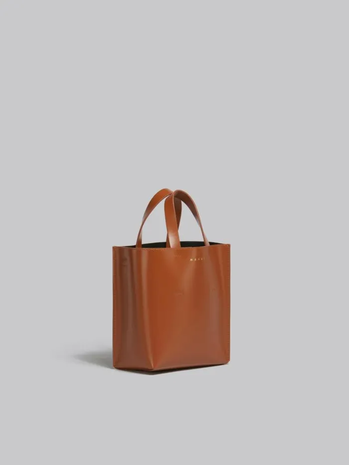 Women Marni Tote Bags Museo Mini Bag In Brown Leather